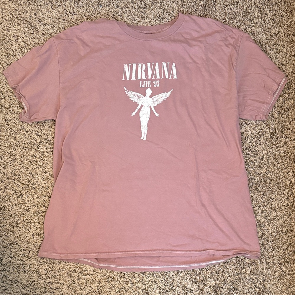 NIRVANA Dusty Rose Angel Graphic Tee